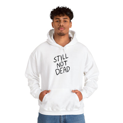 "Still Not Dead" Unisex Gildan Heavy Blend™ Hooded Sweatshirt - White