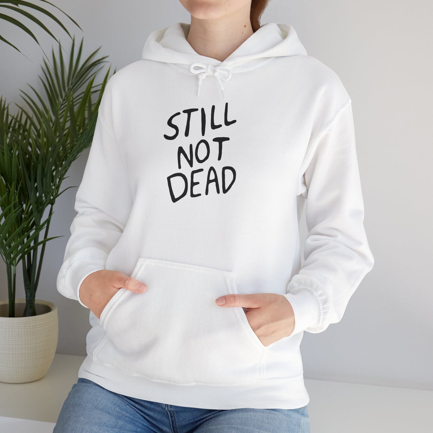 "Still Not Dead" Unisex Gildan Heavy Blend™ Hooded Sweatshirt - White