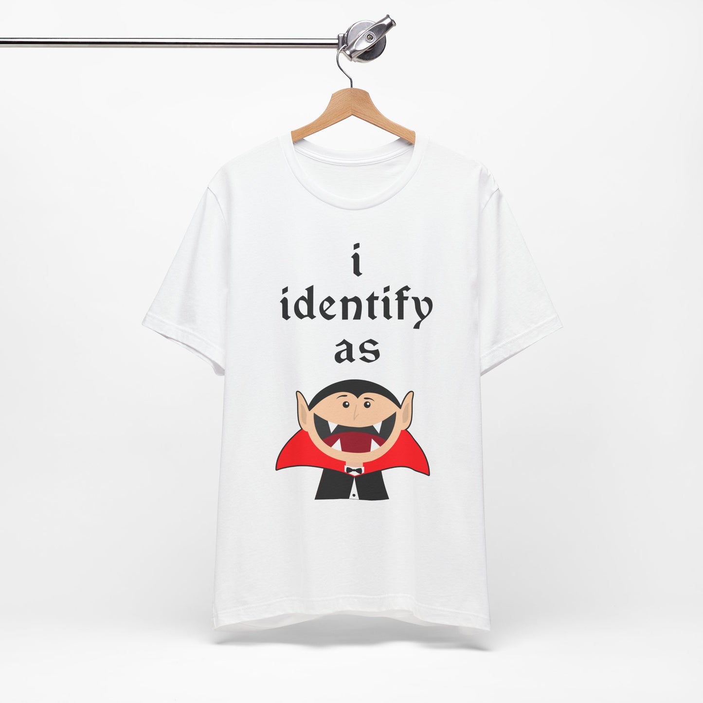 "i identify as Count Dracula!" Soft Unisex Short Sleeve Tee Available in 2 Colors