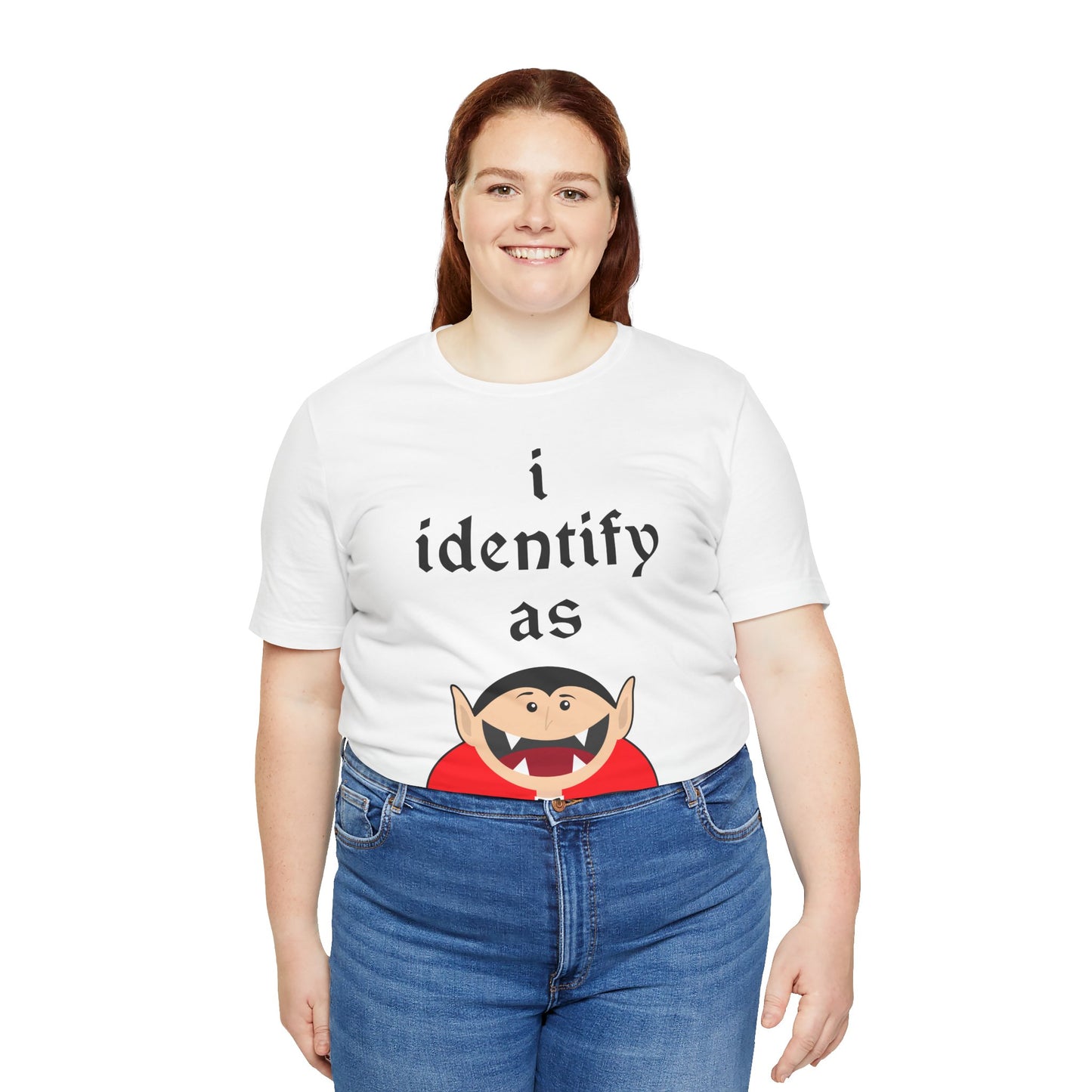 "i identify as Count Dracula!" Soft Unisex Short Sleeve Tee Available in 2 Colors