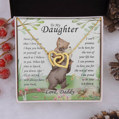 Bear Interlocking Hearts Necklace TO DAUGHTER FROM DADDY