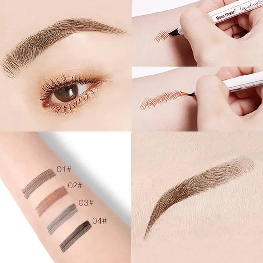 Waterproof Beauty Eye Brow Four Strokes in One Fine Brush Pen